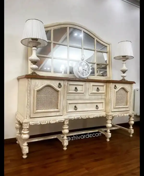 مدل کنسول چوبی حصیری جدید