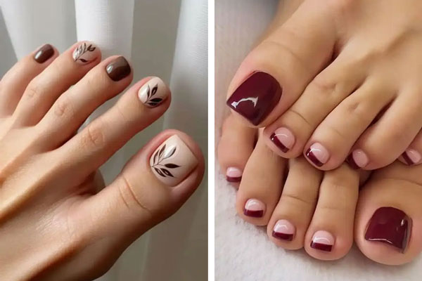 طرح ناخن پا شیک و جدید برای دوستداران طرح های ساده