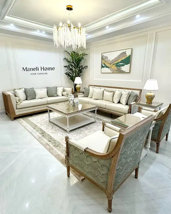 چیدمان مبل جلوی پرده پذیرایی
