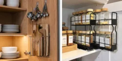 چیدمان داخل کابینت مدرن با استندهای نظم دهنده