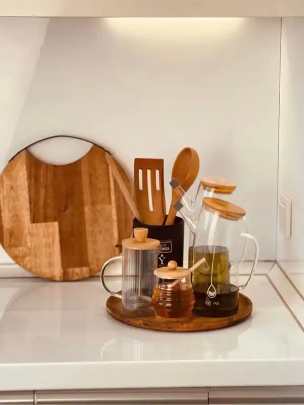 چیدمان کنار گاز با وسایل ساده