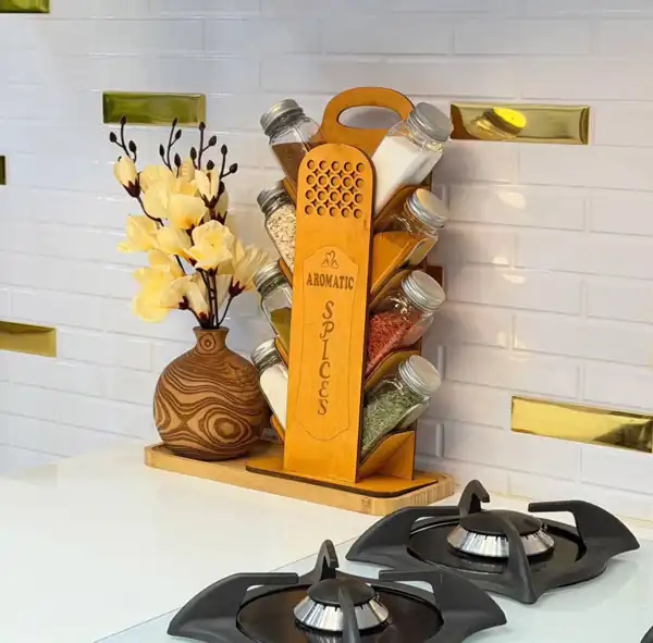 چیدمان کنار گاز چوبی