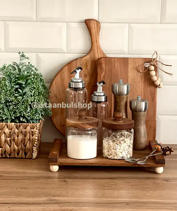 چیدمان کنار گاز چوبی