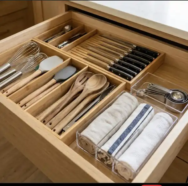 چیدمان کشو کابینت منظم
