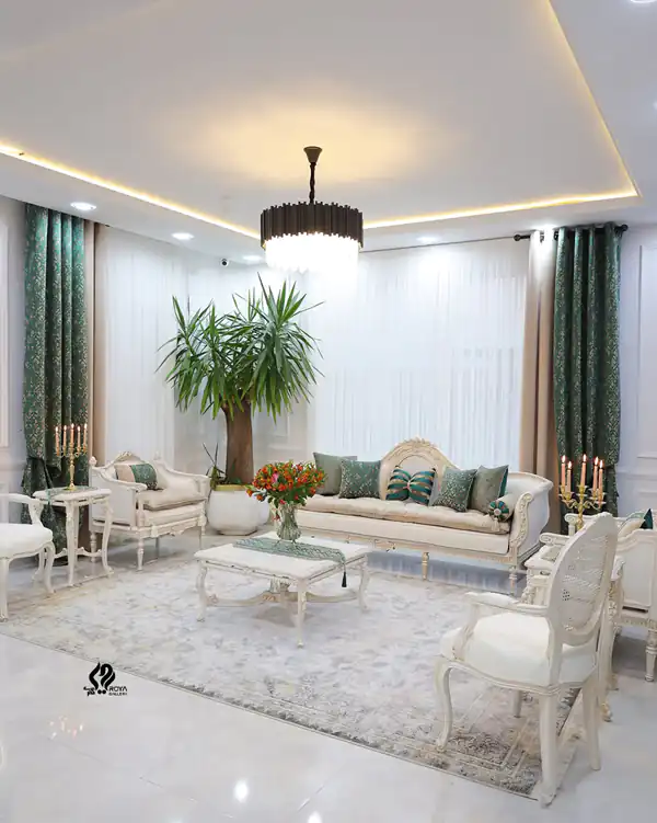 چیدمان مبل جلوی پرده