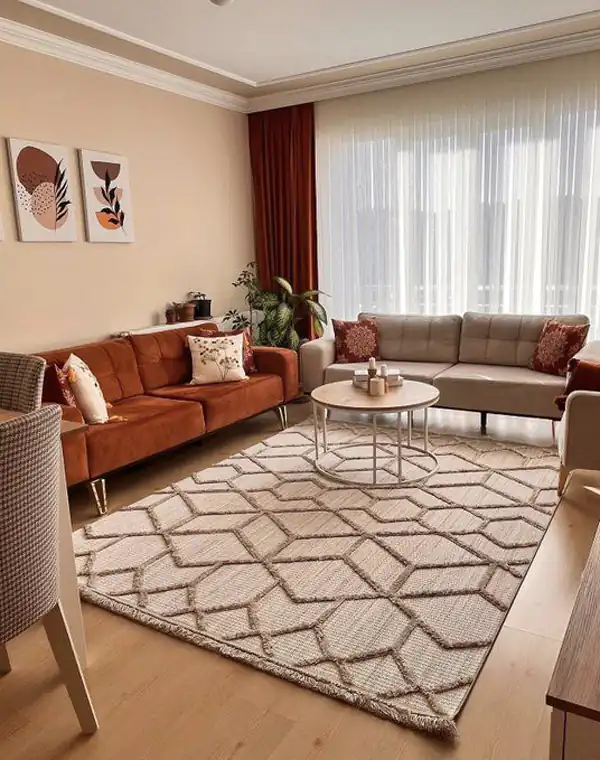 چیدمان مبل پذیرایی مربع