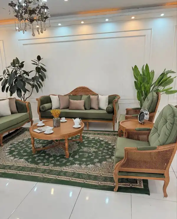 چیدمان مبل پذیرایی مربع