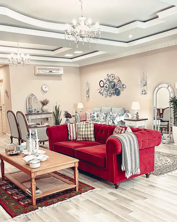 چیدمان پذیرایی بزرگ ایرانی