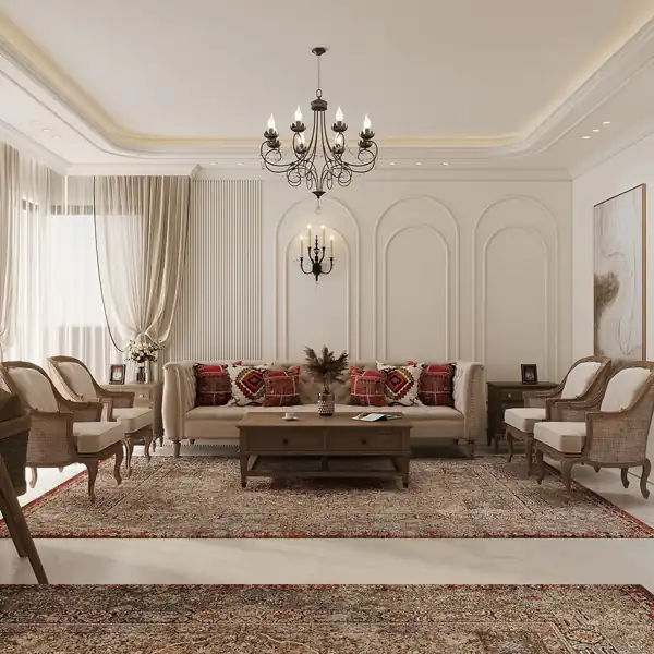 دکوراسیون پذیرایی ۵۰ متری
