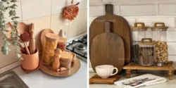ایده چیدمان کنار گاز با وسایل چوبی برای خوش سلیقه ها