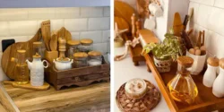 جدیدترین مدل چیدمان آشپزخانه با وسایل چوبی شیک