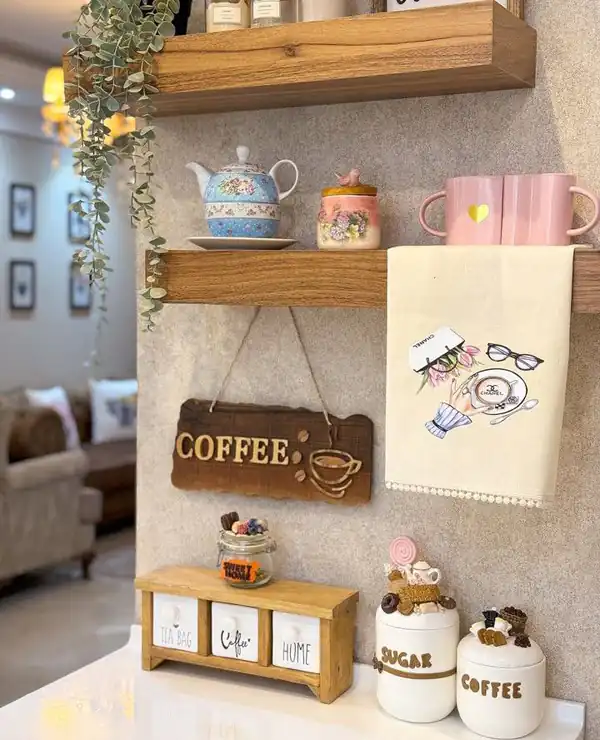جدیدترین مدل چیدمان آشپزخانه با وسایل چوبی