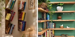 جدیدترین مدل کتابخانه دیواری با طراحی ساده و کاربردی