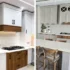 مدل کابینت آشپزخانه سفید و قهوه ای با طرح های شیک