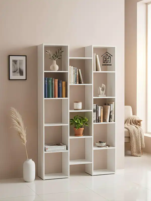 مدل کتابخانه جدید سفید