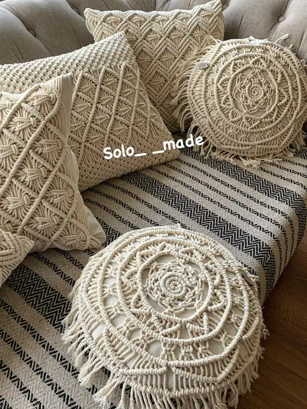 مدل کوسن مکرومه بافی