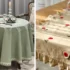 مدل رومیزی برای میز غذاخوری با پارچه ساده و طرح دار