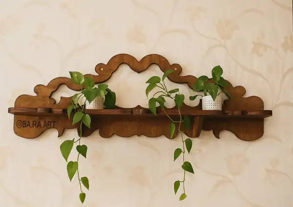 مدل شلف گل چوبی