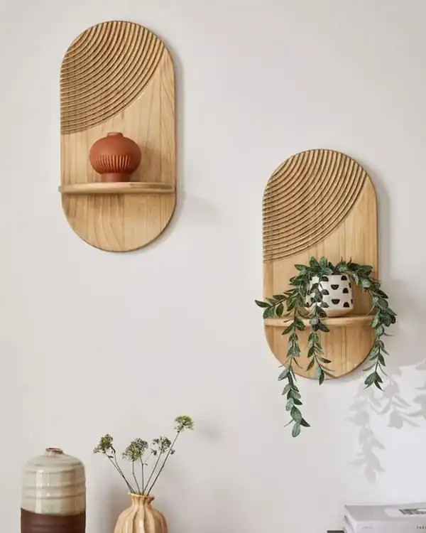 مدل شلف گل چوبی
