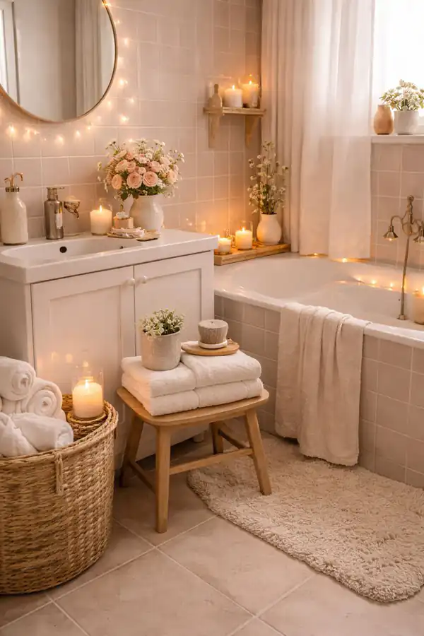 تزیین حمام با شمع