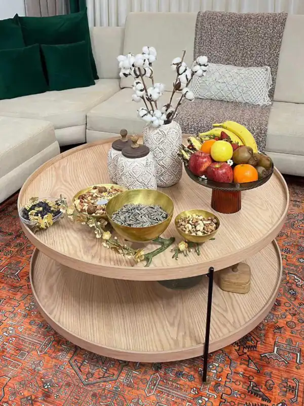عکس چیدمان روی میز جلو مبلی
