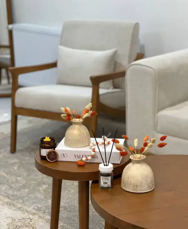 انواع چیدمان روی میز جلو مبلی