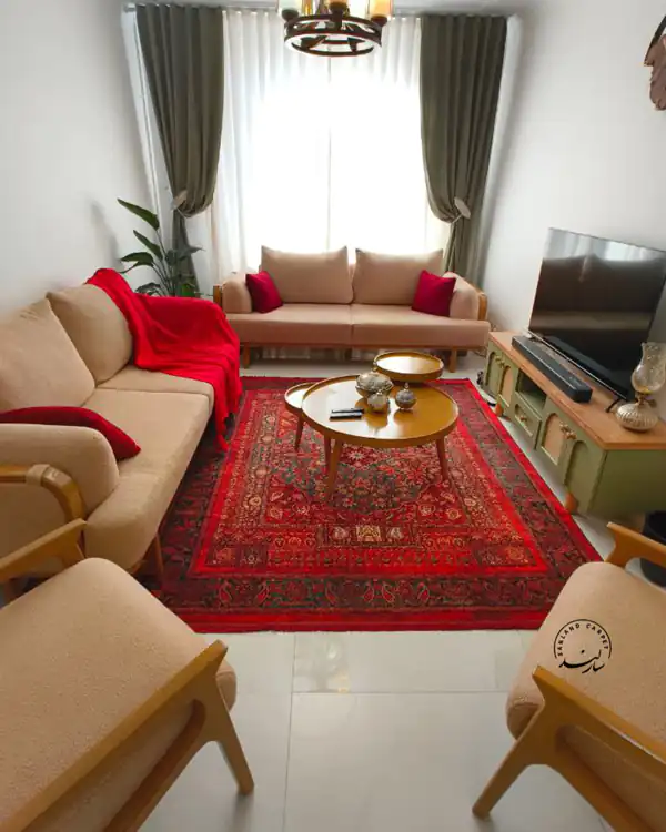 چیدمان مبل هفت نفره در فضای کوچک