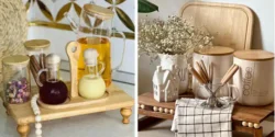چیدمان کنار گاز صفحه ای با استند ادویه و روغن ریز