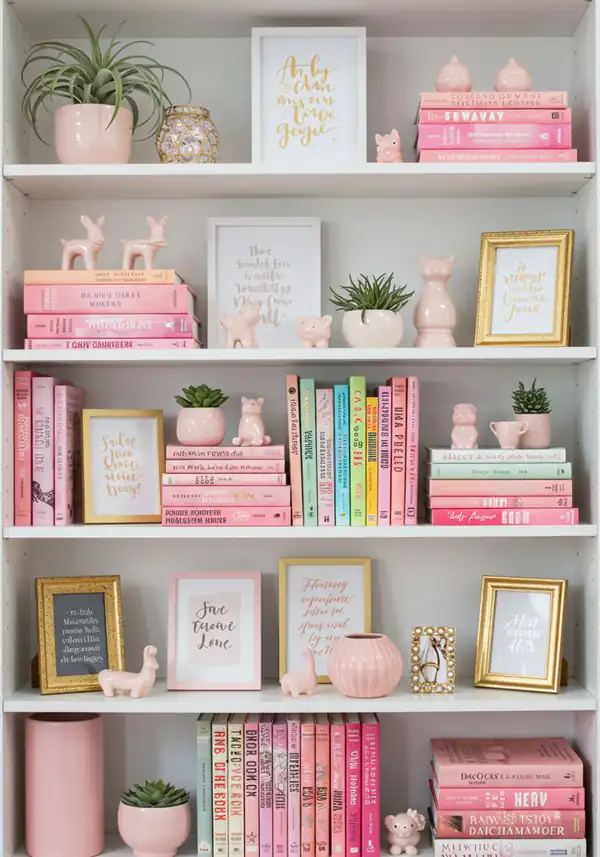 چیدمان کتابخانه پینترستی