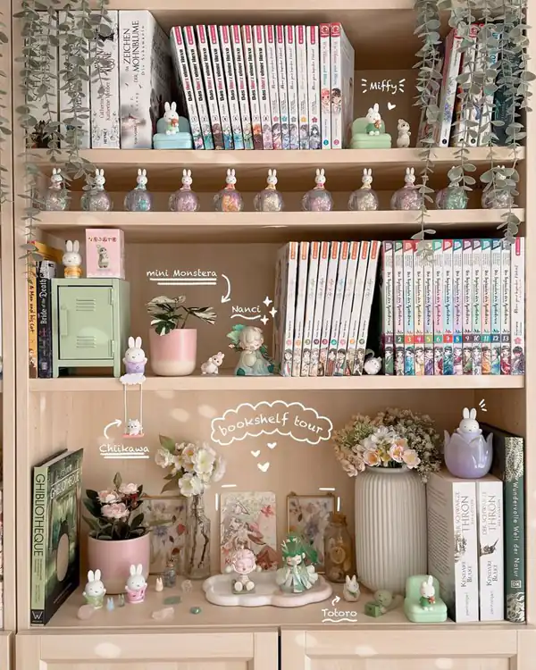 چیدمان کتابخانه پینترستی