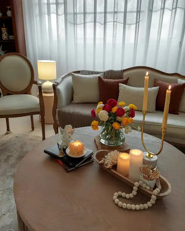 ایده برای چیدمان روی میز جلو مبلی