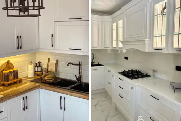 کابینت سفید کابینت سفید ساده مدل کابینت سفید کابینت سفید یکدست کابینت سفید مدرن ترکیب رنگ کابینت سفید و طوسی