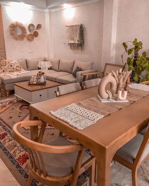 مدل چیدمان روی میز ناهار خوری