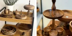مدل ظرف چوبی جدید و ساده برای میز پذیرایی از مهمان