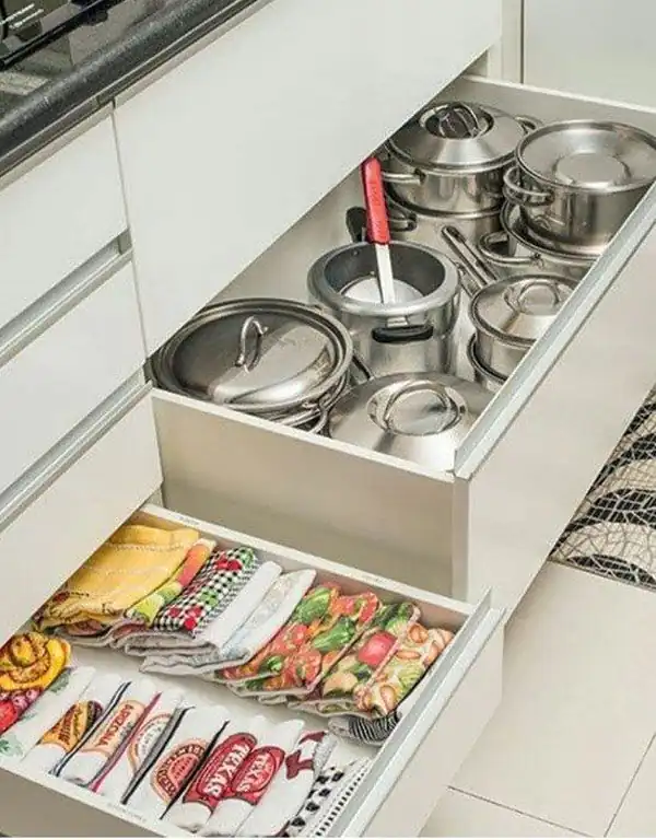 نحوه چیدمان کشو کابینت