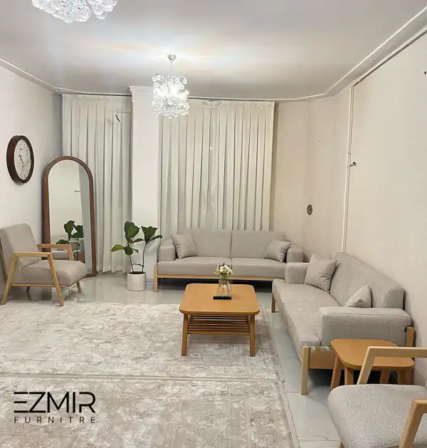 چیدمان مبل برای پذیرایی مستطیل شکل