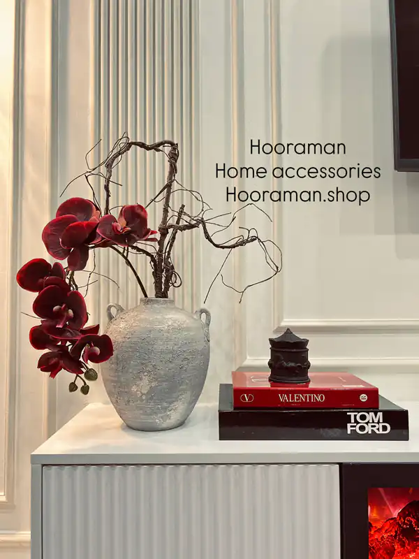 چیدمان میز تلویزیون چوبی
