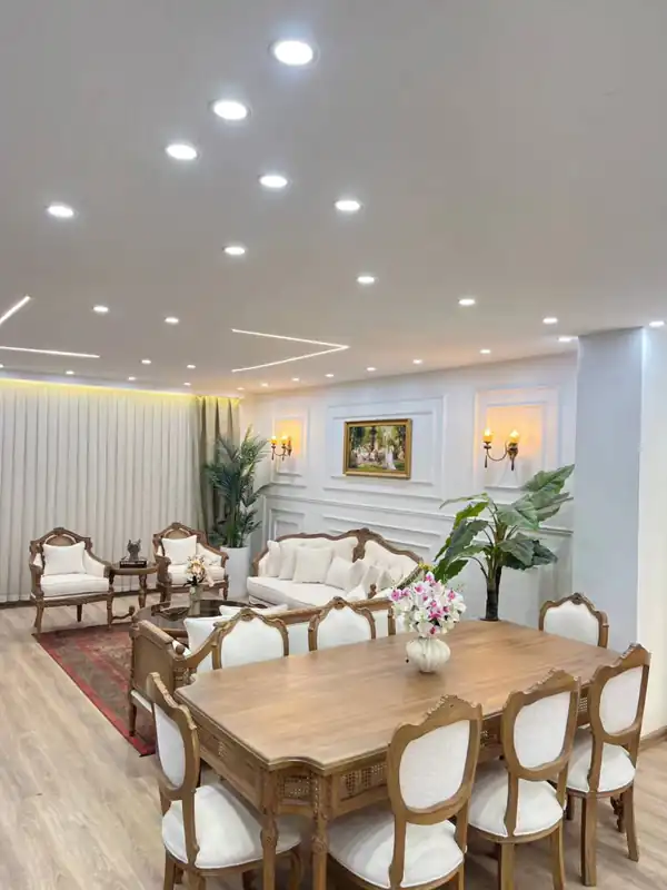 چیدمان پذیرایی بزرگ مستطیل