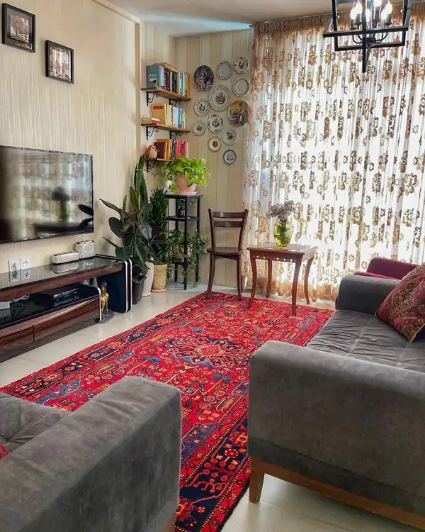 چیدمان پذیرایی پرده خور