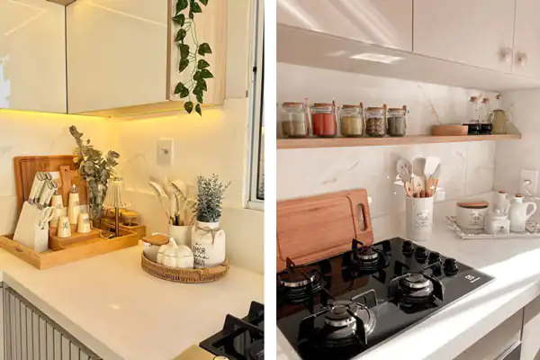 تزیین روی کابینت با وسایل ساده چیدمان روی کابینت آشپزخانه ایرانی تزیین روی کابینت و یخچال تزیین روی کابینت آشپزخانه چیدمان روی کابینت با وسایل چوبی خلاقیت تزیین آشپزخانه