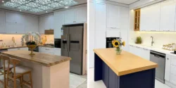 جدیدترین مدل آشپزخانه بزرگ با جزیره و کابینت های مدرن