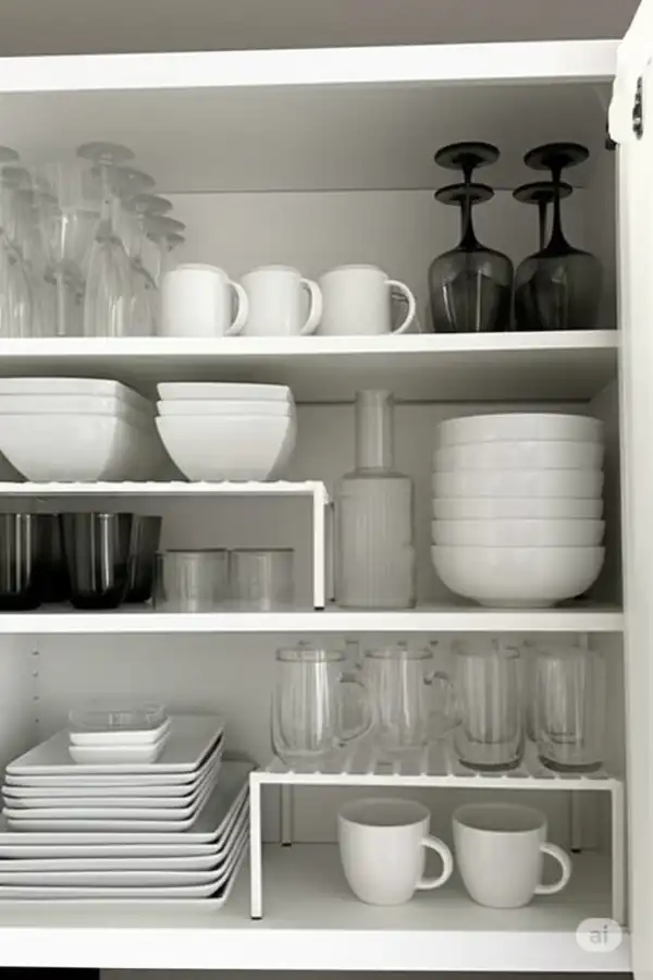 مدل چیدمان داخل کابینت بشقاب