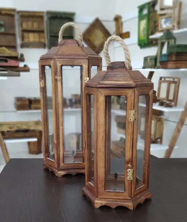 مدل فانوس دکوری چوبی