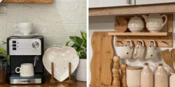 مدل های تزیین روی کابینت و کنار گاز با وسایل چوبی