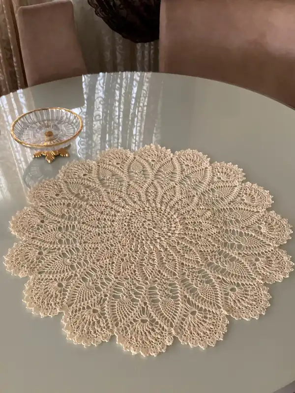 مدل رومیزی قلاب بافی