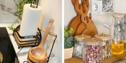 شیک ترین چیدمان کنار گاز با وسایل چوبی و کاربردی